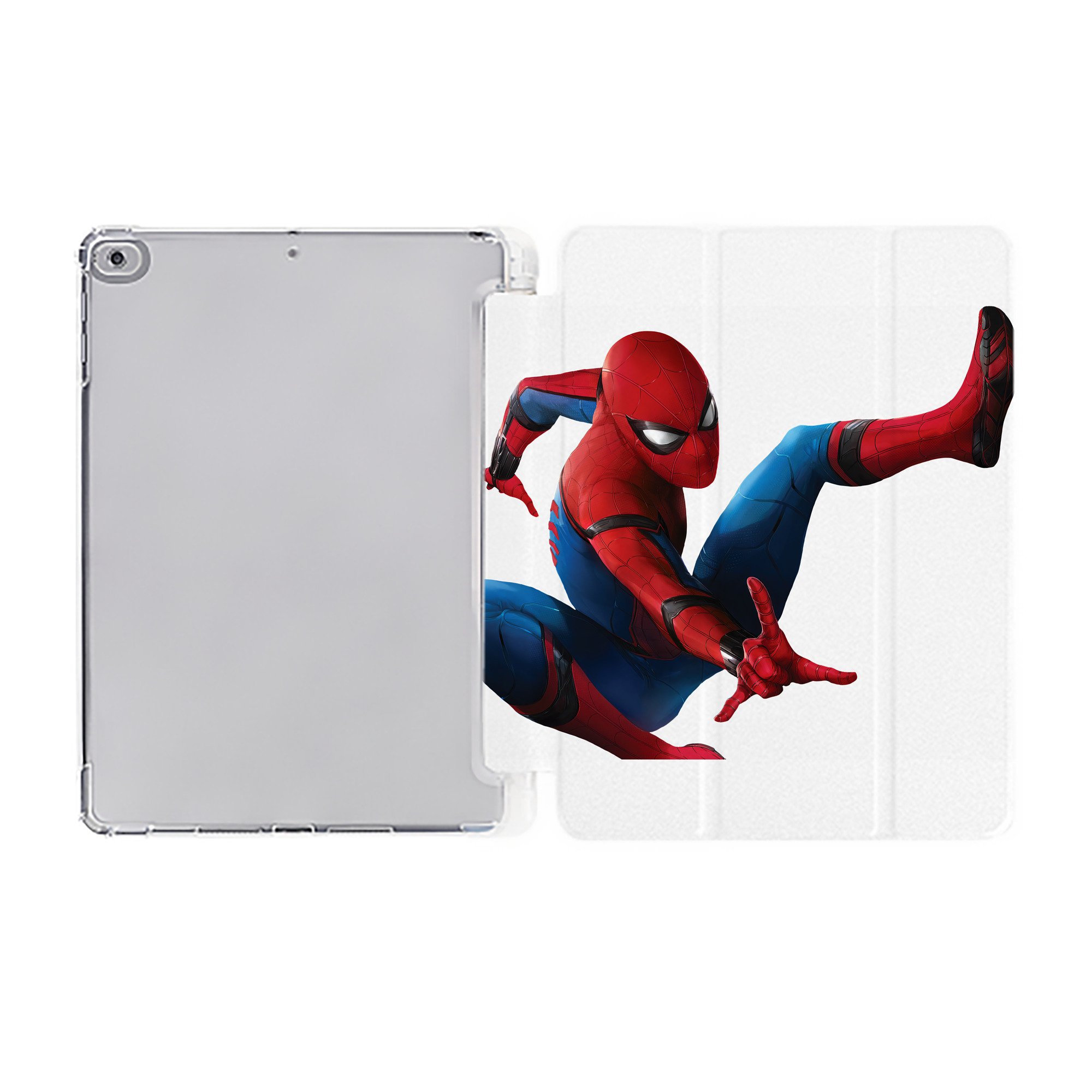 （画像用） Spider Man スパイダーマン IPad ケース ペン収納付き 三つ折りスタンド PUレザー×シリコン 対応機種9.5/10.5/10.9インチ